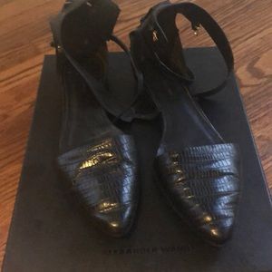 Alexander Wang Elisa Flats Black Leather- 38.5